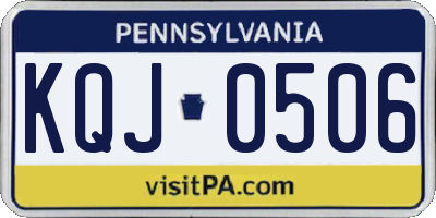 PA license plate KQJ0506