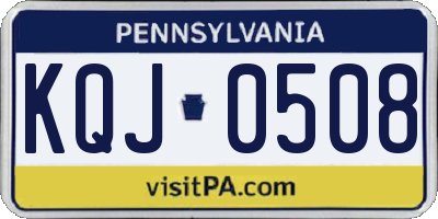 PA license plate KQJ0508