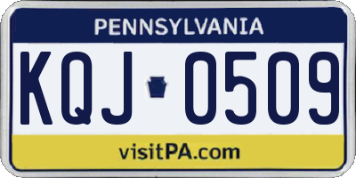 PA license plate KQJ0509