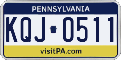 PA license plate KQJ0511