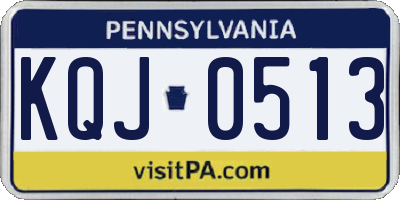 PA license plate KQJ0513