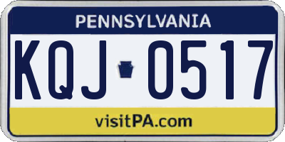 PA license plate KQJ0517