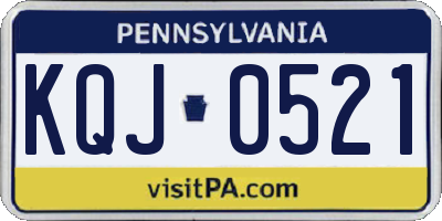 PA license plate KQJ0521