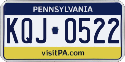 PA license plate KQJ0522