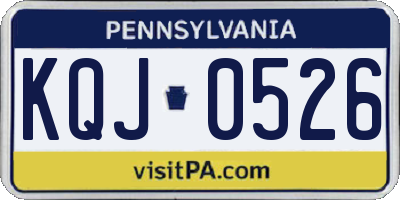 PA license plate KQJ0526