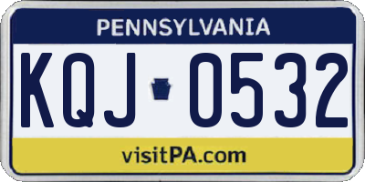 PA license plate KQJ0532