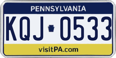 PA license plate KQJ0533