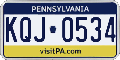 PA license plate KQJ0534