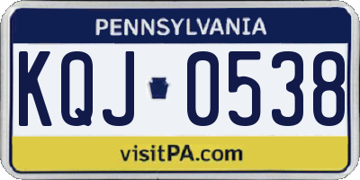PA license plate KQJ0538