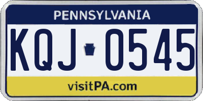 PA license plate KQJ0545