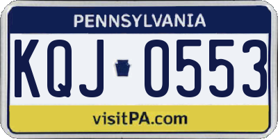 PA license plate KQJ0553