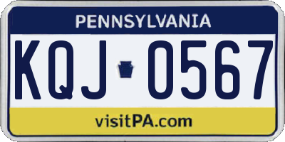 PA license plate KQJ0567