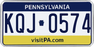 PA license plate KQJ0574