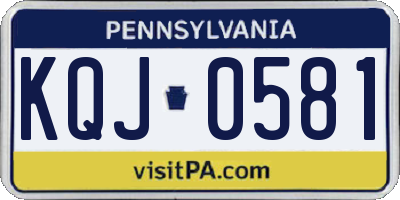 PA license plate KQJ0581