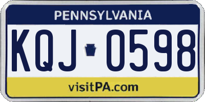PA license plate KQJ0598