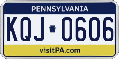 PA license plate KQJ0606