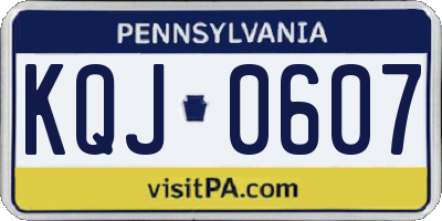 PA license plate KQJ0607