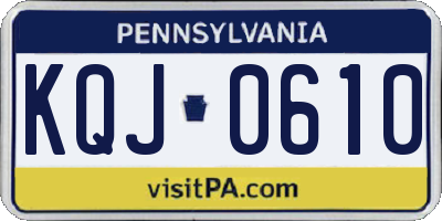 PA license plate KQJ0610