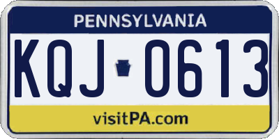 PA license plate KQJ0613