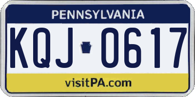 PA license plate KQJ0617