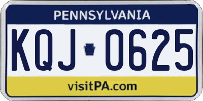 PA license plate KQJ0625