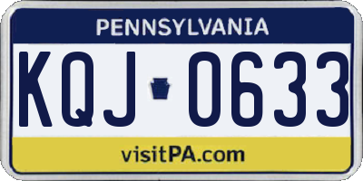 PA license plate KQJ0633