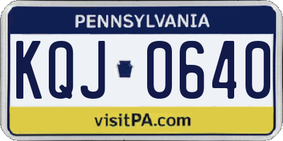 PA license plate KQJ0640