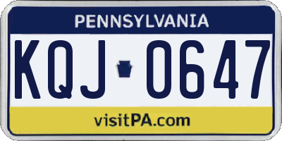 PA license plate KQJ0647