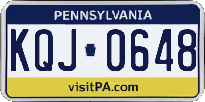 PA license plate KQJ0648