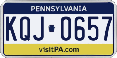 PA license plate KQJ0657