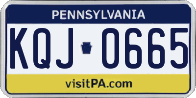 PA license plate KQJ0665