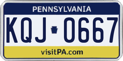 PA license plate KQJ0667