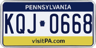 PA license plate KQJ0668