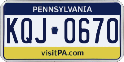 PA license plate KQJ0670