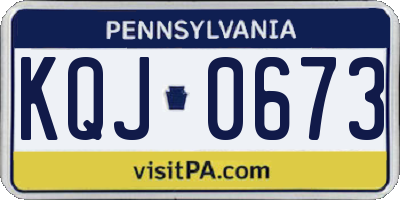 PA license plate KQJ0673