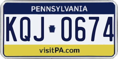 PA license plate KQJ0674