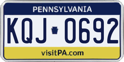 PA license plate KQJ0692
