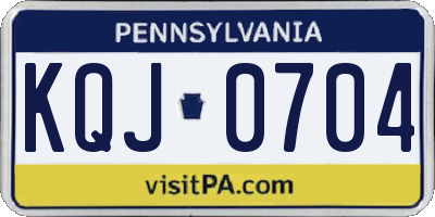 PA license plate KQJ0704