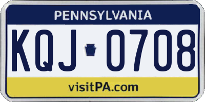 PA license plate KQJ0708