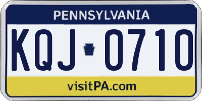PA license plate KQJ0710