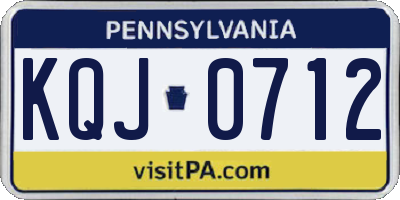 PA license plate KQJ0712