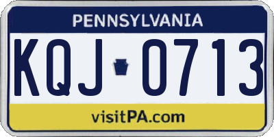 PA license plate KQJ0713