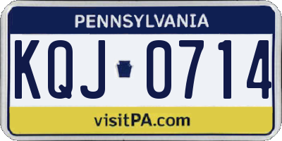 PA license plate KQJ0714