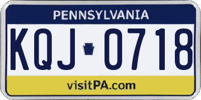 PA license plate KQJ0718