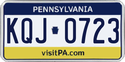 PA license plate KQJ0723