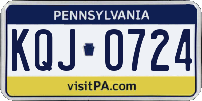 PA license plate KQJ0724