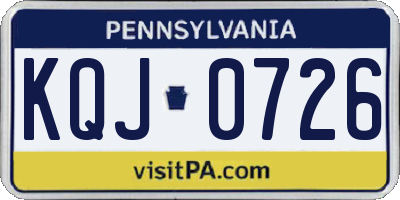 PA license plate KQJ0726