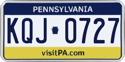 PA license plate KQJ0727