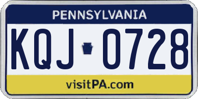 PA license plate KQJ0728