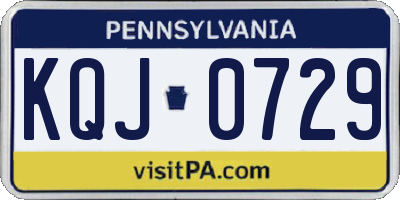 PA license plate KQJ0729
